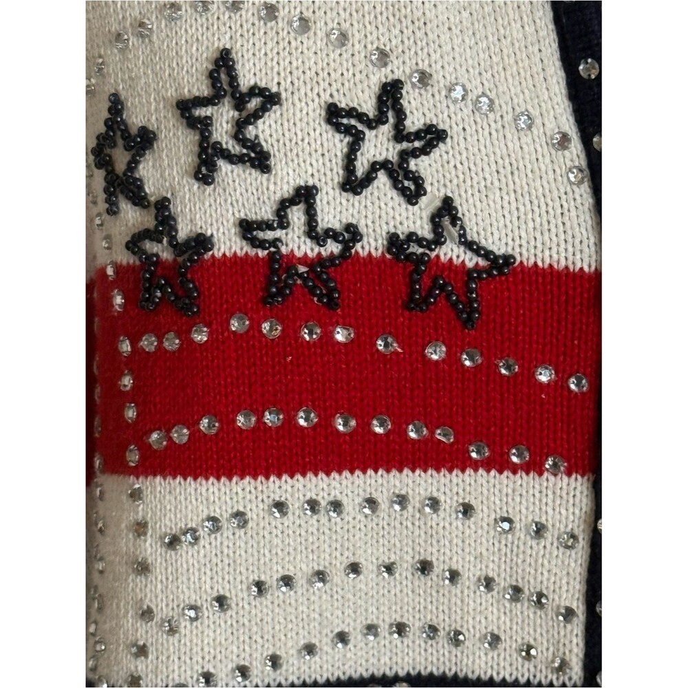 Storybook Knits Embellished Cardigan Women's Size Large American Celebration - Picture 8 of 15